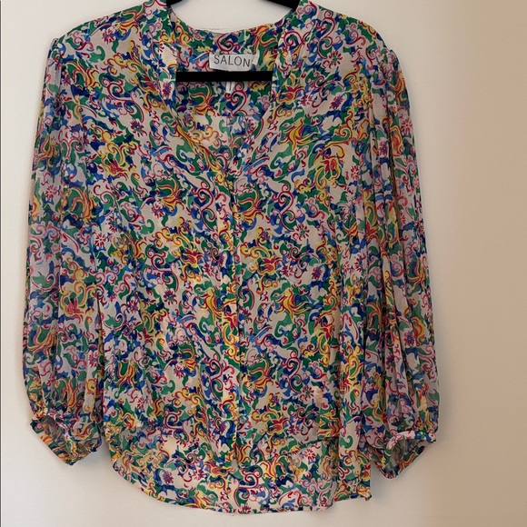 SALONI Tops - SALONI Multicolor Silk Blouse